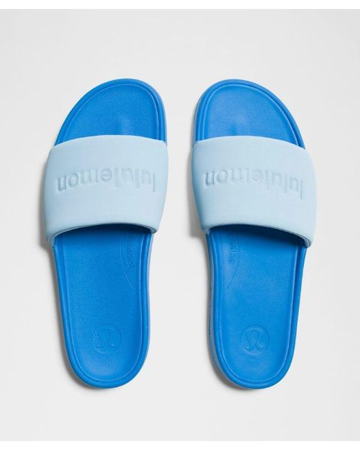 lululemon athletica Blue – Restfeel Slides Graphic – – Size 14 for men