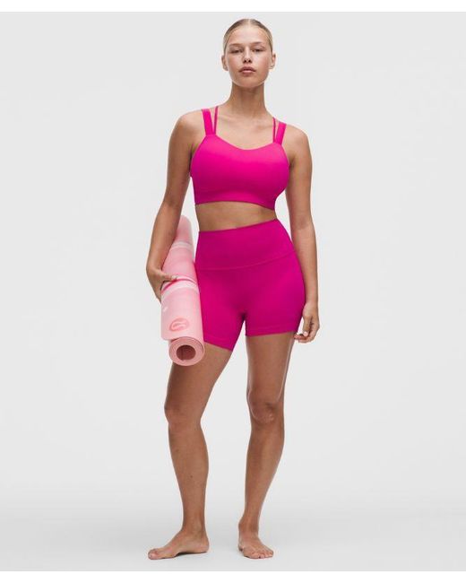 lululemon athletica Pink Like A Cloud Longline Bra