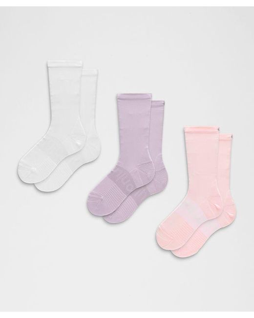 lululemon athletica Pink – Power Stride Crew Socks 3 Pack – – Size Large