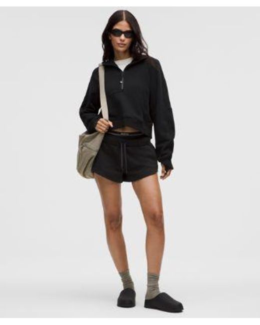 lululemon athletica Black – Scuba Oversized Mid-Rise Dolphin-Hem Shorts – 3" – – Size Large