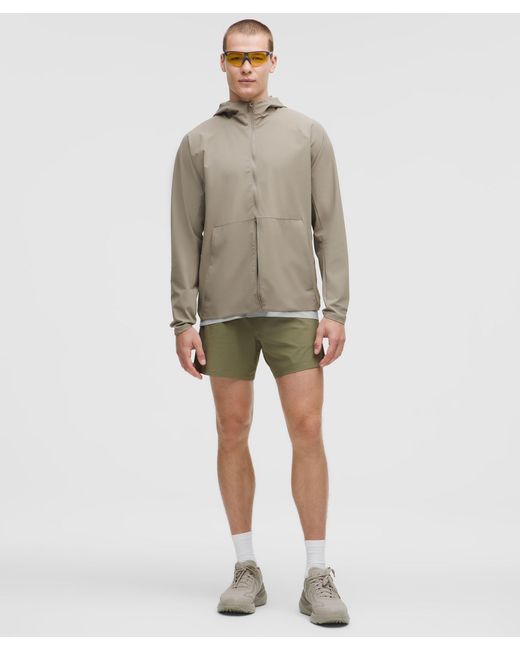 lululemon athletica Natural Mile Maker Run Crew Ripstop Lined Short 6" for men