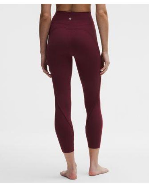 lululemon athletica Red – Groove No Line High-Rise Tight Leggings Heart – 25" – Color Burgundy/ – Size 18