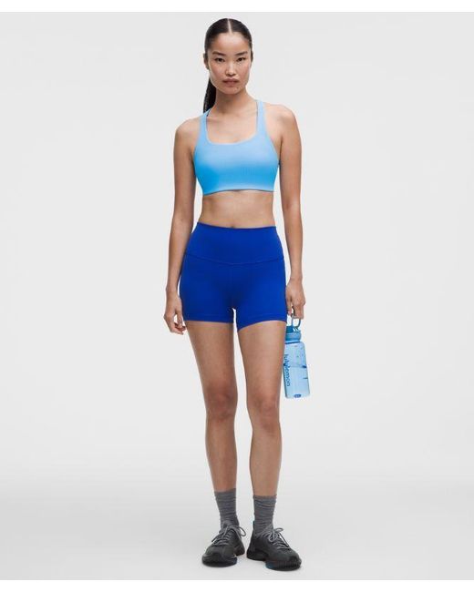 lululemon athletica Blue – All-Time Hero Ribbed Sports Bra Medium Support, B/C Cup – – Size Large