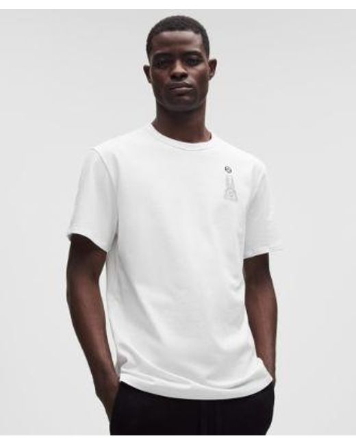 lululemon athletica White – Cotton Jersey T-Shirt Barcelona – – Size Large for men