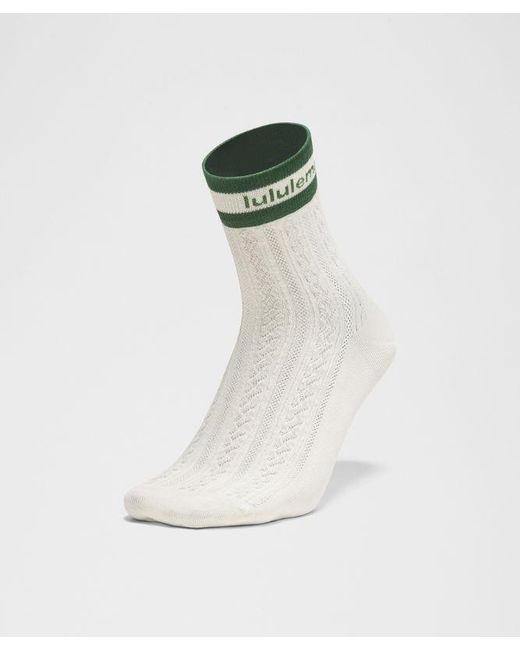 lululemon athletica White Cable-Knit Quarter Socks