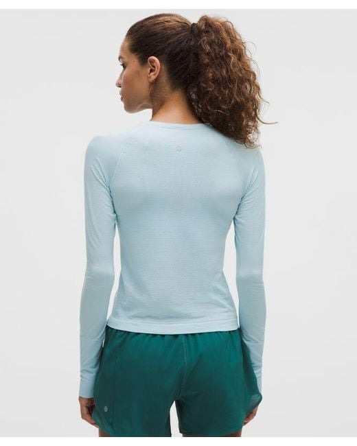 lululemon athletica Blue – Swiftly Tech Long-Sleeve Shirt 2.0 Waist Length – – Size 18