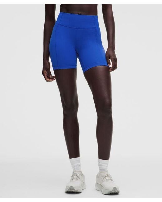lululemon athletica Blue Swift Speed High-Rise Short 6"
