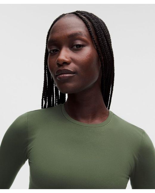 lululemon athletica Green Wundermost Ultra-Soft Nulu Crewneck Long-Sleeve Shirt