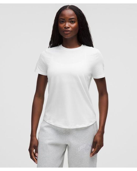 lululemon athletica White – Love Curved-Hem Crewneck T-Shirt – – Size 14