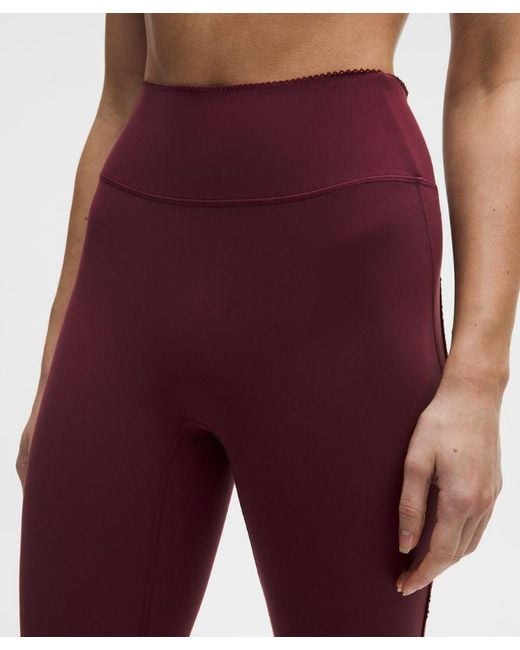 lululemon athletica Red – Groove No Line High-Rise Tight Leggings Heart – 25" – Color Burgundy/ – Size 18