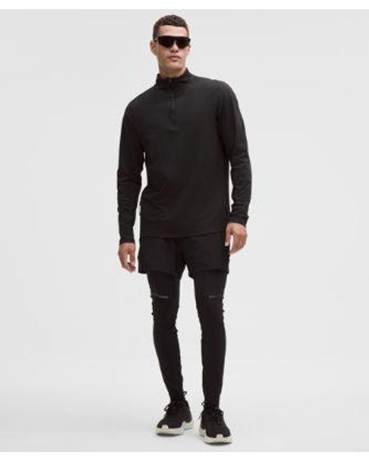 lululemon athletica Black Rulu Fleece Half-Zip Long-Sleeve Shirt for men