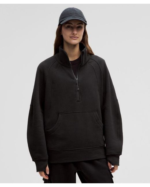 lululemon athletica Black Scuba Oversized Funnel-Neck Half Zip