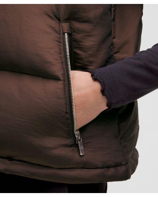 lululemon athletica Black Wunder Puff 600-Down-Fill Cropped Vest Iridescent