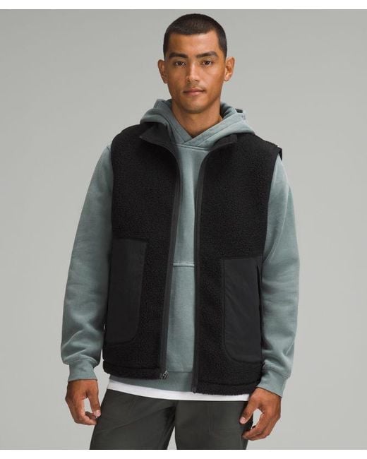 lululemon athletica Black High Pile Fleece Vest for men