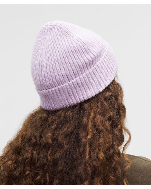 lululemon athletica Purple – Close-Fit Ribbed Knit Beanie Hat – Wool-Blend –
