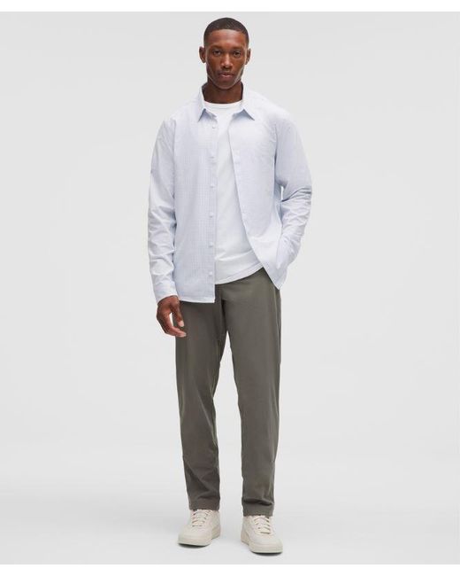 lululemon athletica White – New Venture Long-Sleeve Shirt Slim-Fit – – Size Small for men