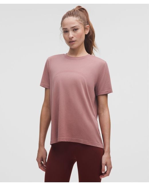 lululemon athletica Red Swiftly Relaxed Short-Sleeve Shirt