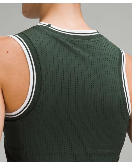 lululemon athletica Green Varsity Scoop-Neck Cropped Tennis Tank Top Medium Support, B/C Cup