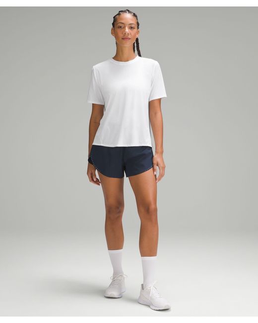 lululemon athletica White Mesh Panelled Uv Protection Running T-shirt