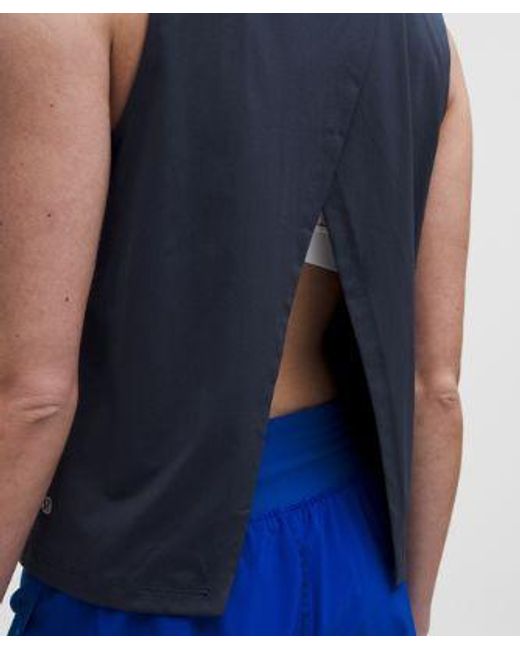 lululemon athletica Blue Pace Crush Cross-Back Graphic Tank Top