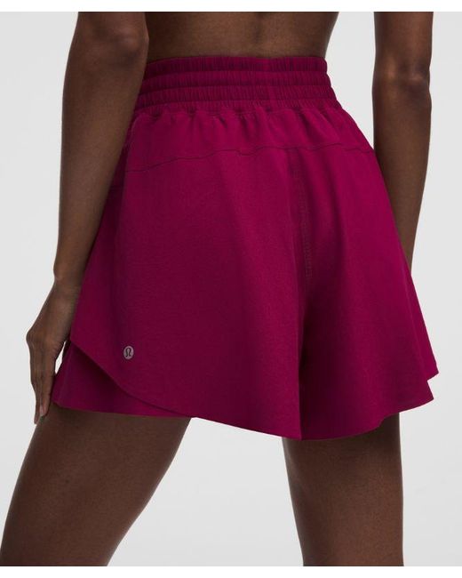 lululemon athletica Red Shake It Out High-Rise Running Short 4"