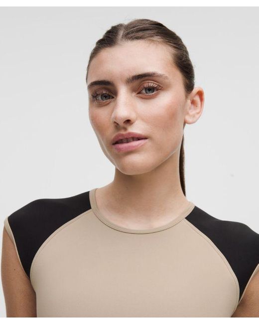 lululemon athletica Black Nulu Cropped Short-Sleeve Shirt