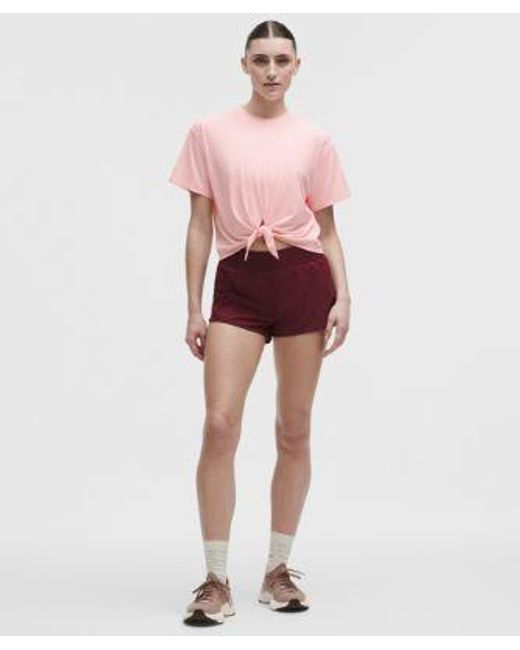 lululemon athletica Red – All-Sport Tie-Front Short-Sleeve Shirt – – Size Large
