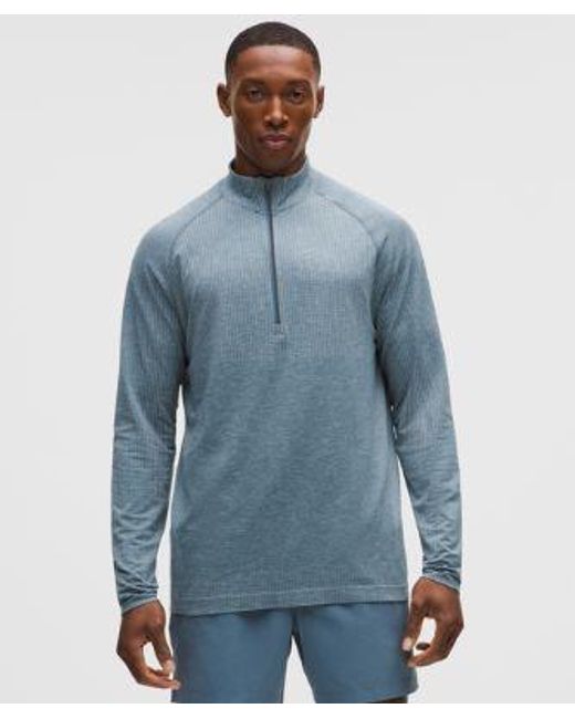 lululemon athletica Blue – Metal Vent Tech Half Zip Long-Sleeve Top – Color Pastel/ – Size Large for men