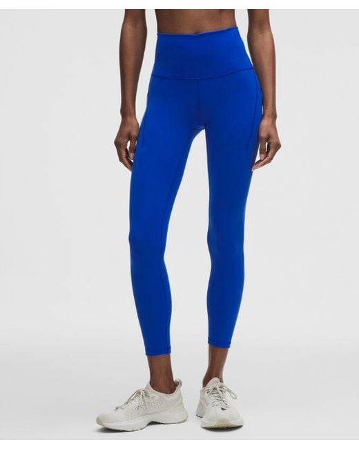 lululemon athletica Blue – Wunder Train High-Rise Tight Leggings With Pockets – 25" – – Size 4
