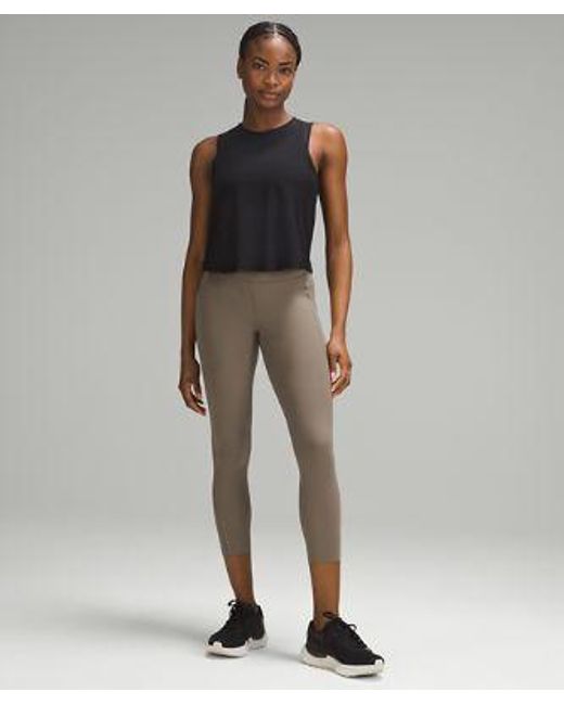 lululemon athletica Brown – Fast And Free High-Rise Crop Pants Pockets – 23" – –