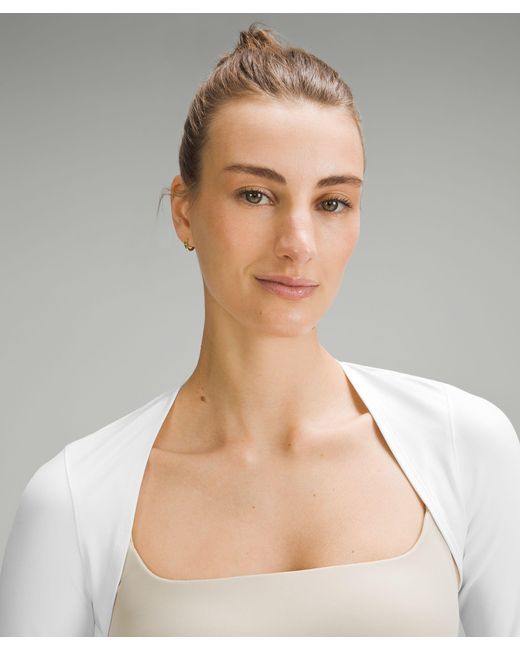 lululemon Nulu Long-Sleeve Yoga Shrug in White | Lyst
