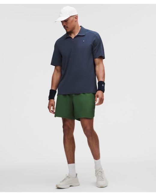 lululemon athletica Blue – Mesh Panelled Tennis Polo Shirt – – Size Large for men