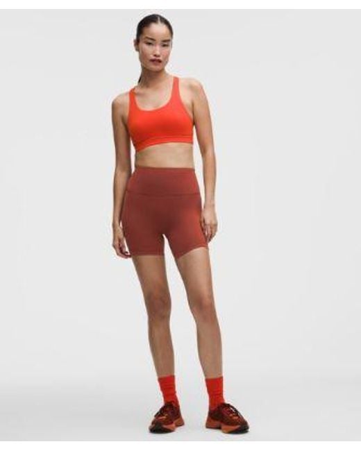 lululemon athletica Red Wunder Train No Line High-Rise Short 6"