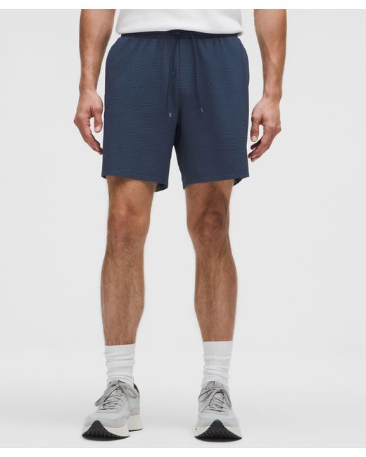 lululemon athletica Blue Textured Swim Short 7" for men