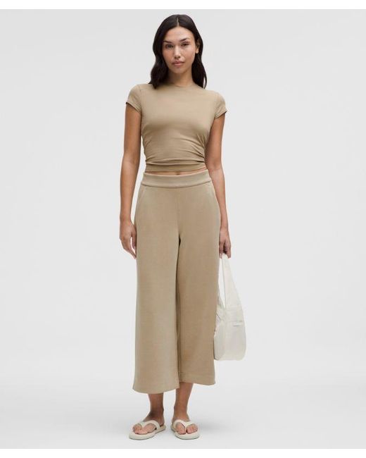lululemon athletica Natural Softstreme High-Rise Wide-Leg Cropped Pant