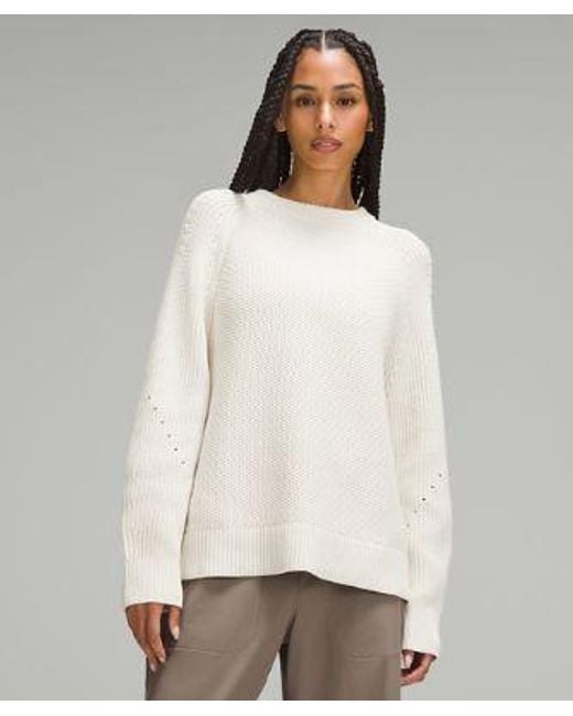 lululemon athletica White Honeycomb Crewneck Sweater