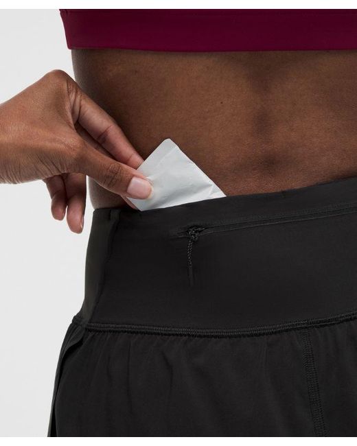 lululemon athletica Black – Fast And Free Mid-Rise Split Shorts Design – 3" – – Size Large