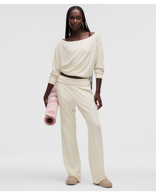 lululemon athletica Natural Becalm Mid-Rise Flared Pant