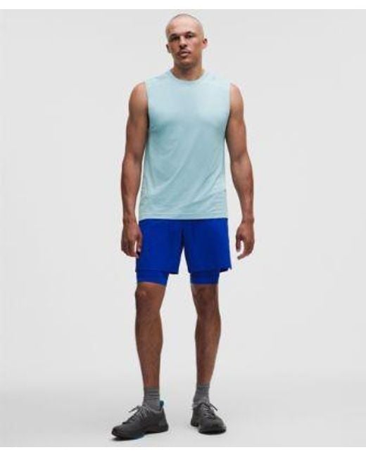 lululemon athletica Blue Metal Vent Tech Sleeveless Shirt for men