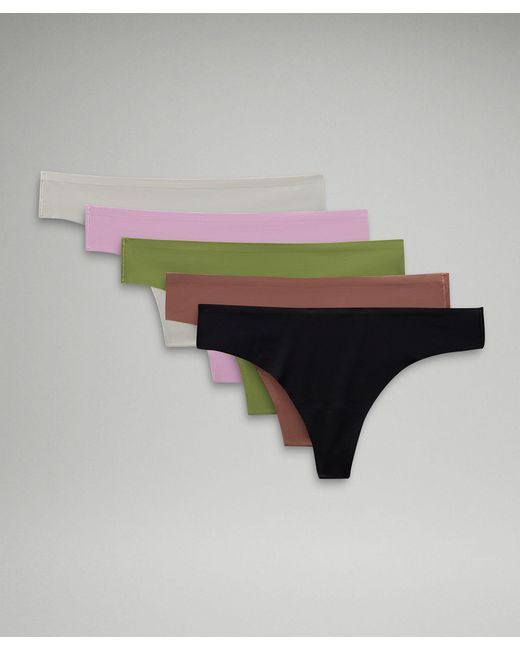 lululemon athletica Multicolor Invisiwear Mid-rise Thong Underwear 5 Pack