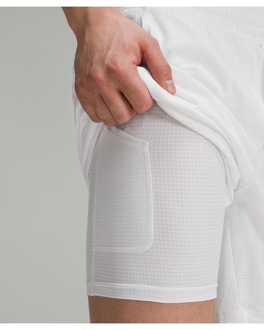 lululemon athletica White Pace Breaker Lined Shorts 7" Jacquard for men