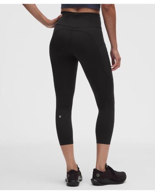 lululemon athletica Blue Fast And Free 6-Pocket High-Rise Crop 23"