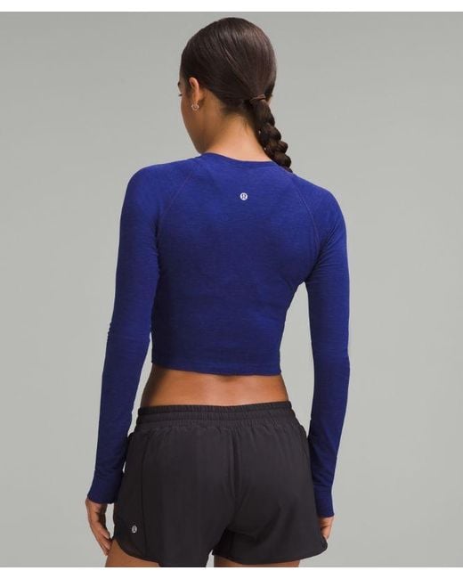 lululemon athletica Blue Swiftly Tech Cropped Long-Sleeve Shirt 2