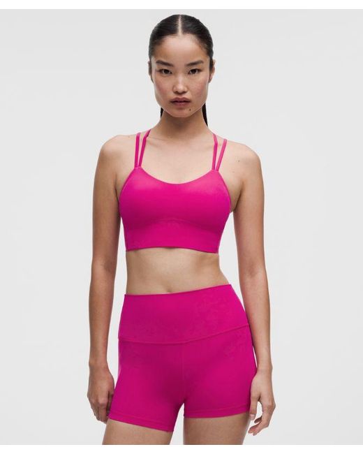 lululemon athletica Pink Like A Cloud Longline Bra