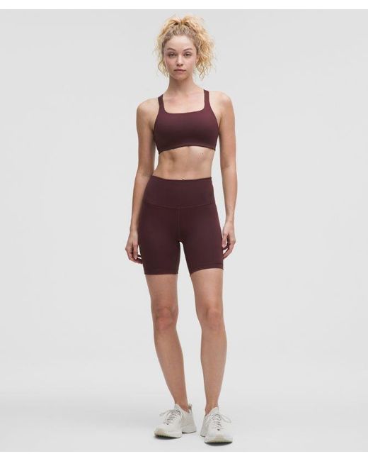 lululemon athletica Red Ultralu Square-Neck Workout Bra Medium Support, B/C Cup
