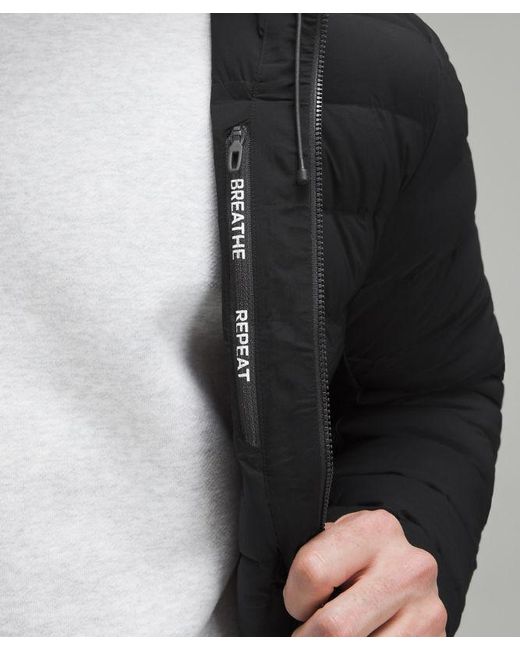 lululemon athletica Black – Navigation Stretch Down Hoodie – – Size Large for men