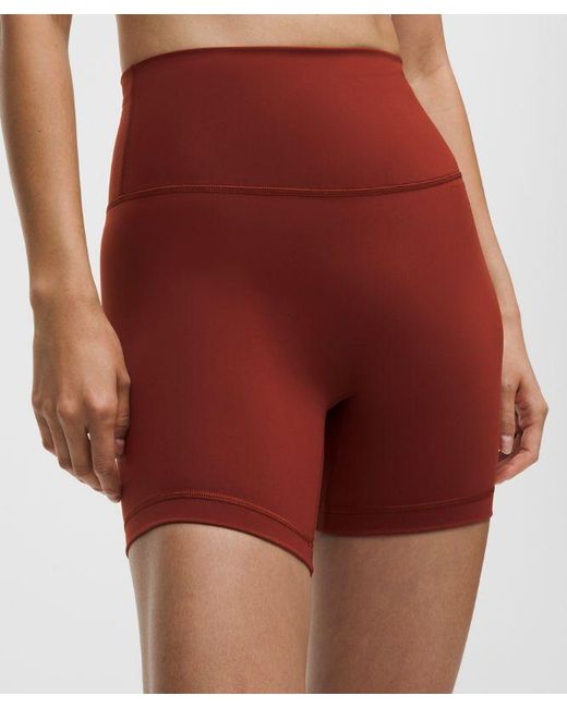 lululemon athletica Red Wunder Train No Line High-Rise Short 6"