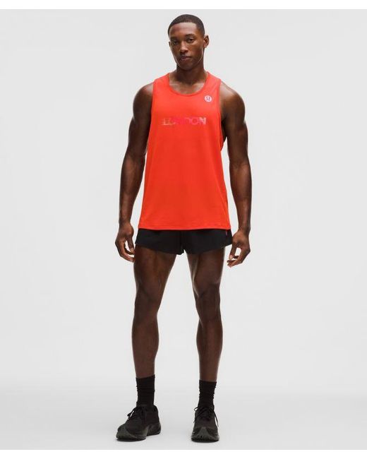 lululemon athletica Red – Fast And Free Tank Top Perforated Stripe London '26 – – Size Large for men