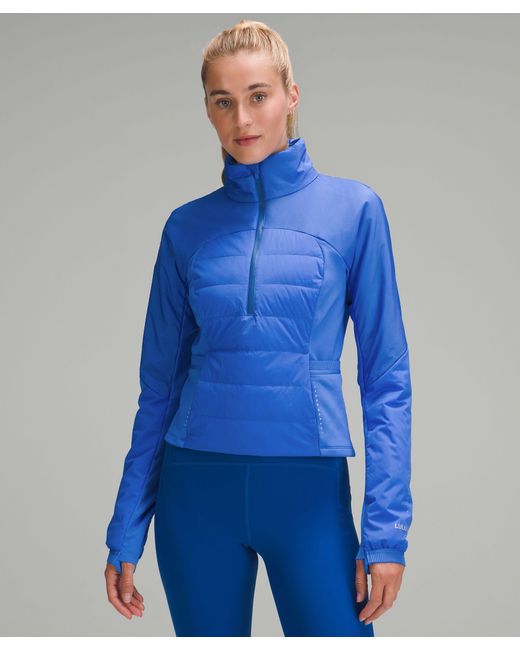 lululemon athletica Blue Down For It All Cropped Half-zip Pullover