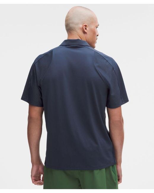 lululemon athletica Blue – Mesh Panelled Tennis Polo Shirt – – Size Large for men